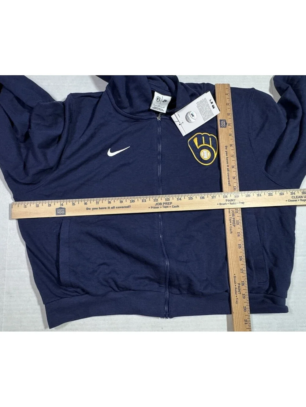 Milwaukee Brewers Nike Blue Loose Fit Full Zip Hoodie Jacket Men's L NEW NWT